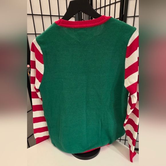 To Be Jolly Women's Crewneck Christmas Sweater - Red, Green, White ~Size Medium - Picture 6 of 9
